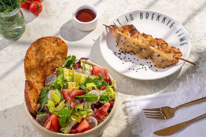 Fattoush with Chicken Satay